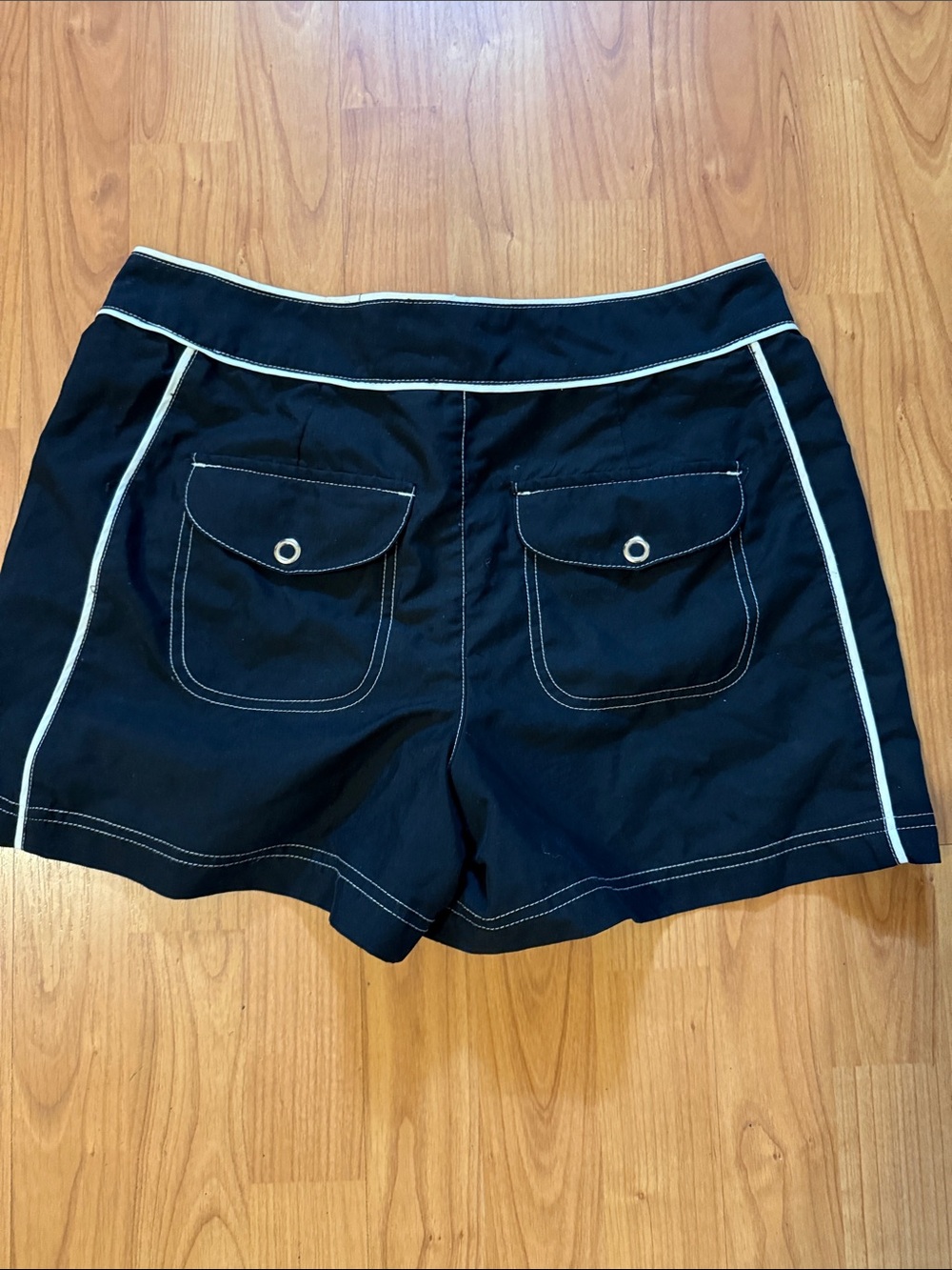 St. John's Bay Black Shorts with White Piping